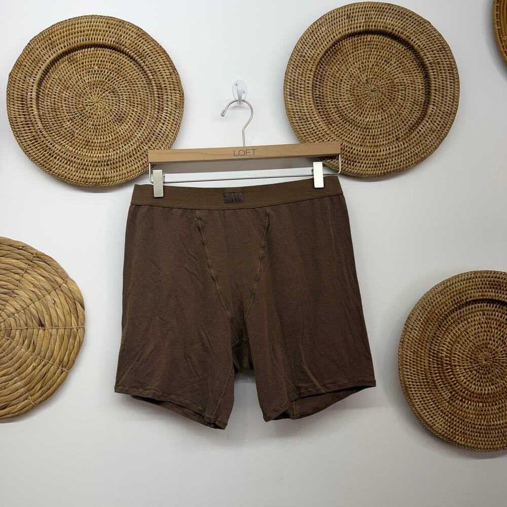 SKIMS Brown Two Piece Matching Boyfriend Boxer Set XL / 2X Comfy Loungewear - Picture 6 of 9